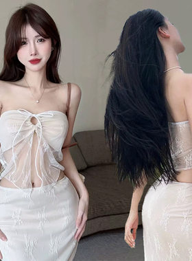泳衣女款分体三件套纯色比基尼泰式甜美长裙沙滩温泉泳衣专业