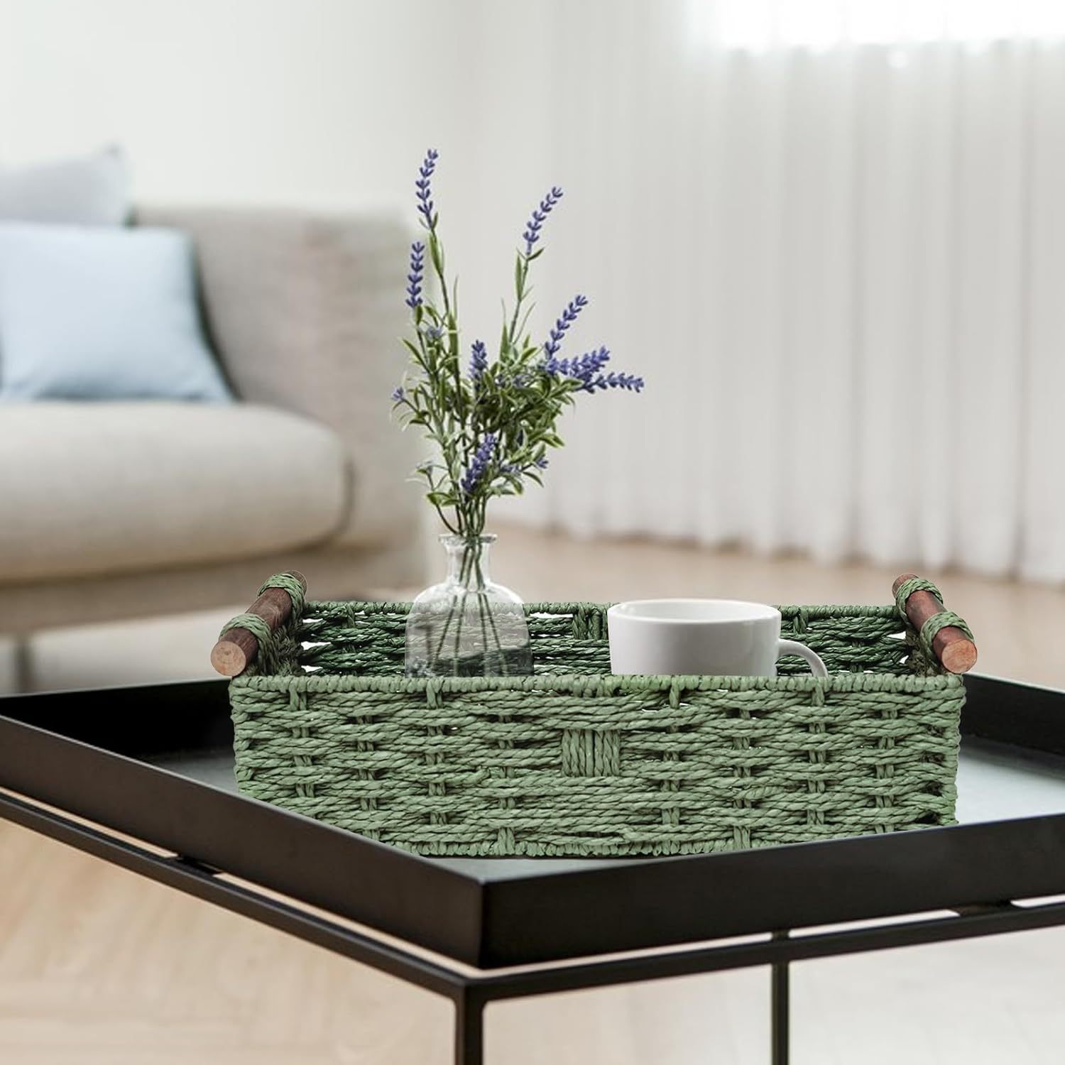 创意手工杂物整理盒储物盒编织桌面收纳筐分格收纳篮子办公置物篮