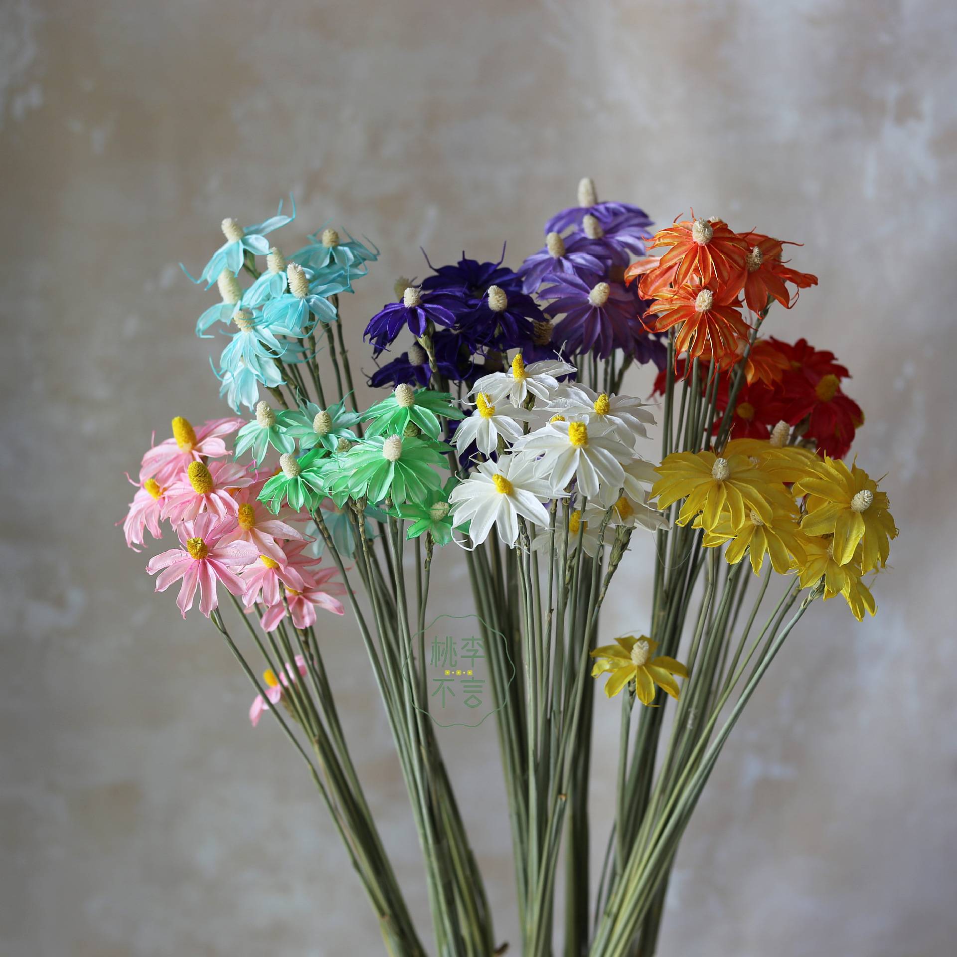 文心兰紫罗兰宝石兰草粘干花永生花手工花材插花装饰摆件