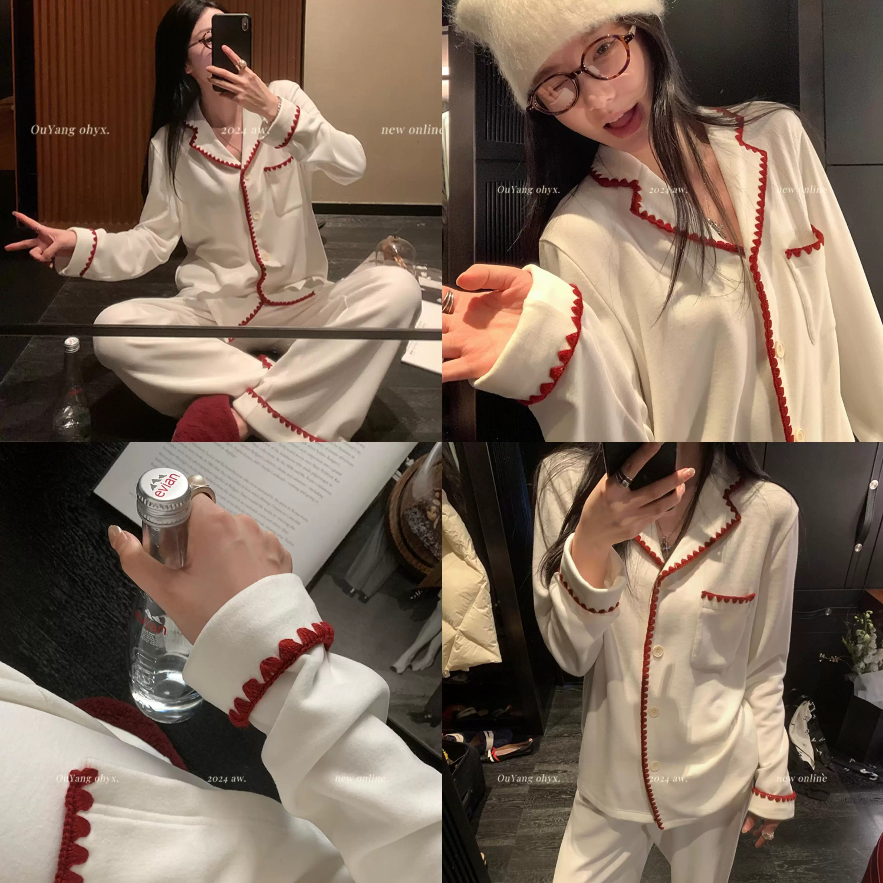 法国HoHiO德绒睡衣女秋冬季天小众高级感薄绒保暖宽松家居服套装