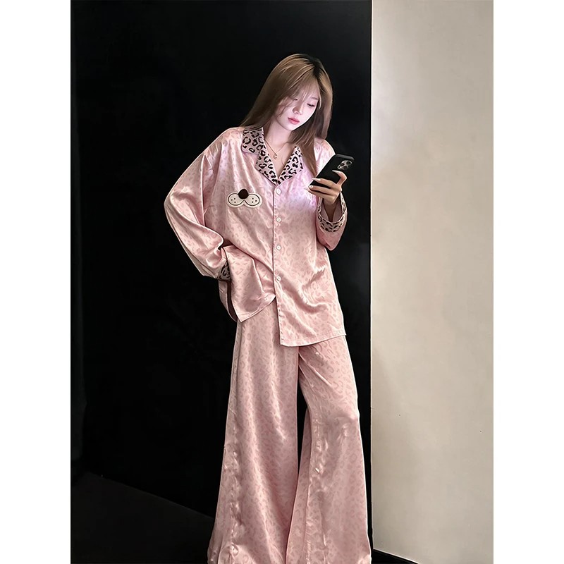 法国HoHiO睡衣女款春秋季真冰丝