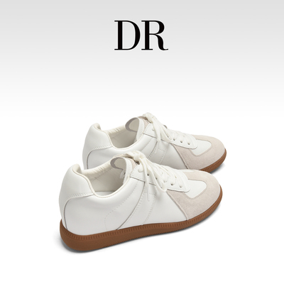 DR官方正品真皮复古德训鞋女2025秋季爆款时尚休闲软底华夫阿甘鞋