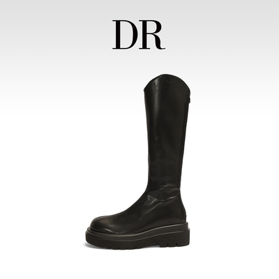 DR官方正品马丁靴女款2025新款秋冬长筒靴厚底高筒骑士靴瘦瘦女靴