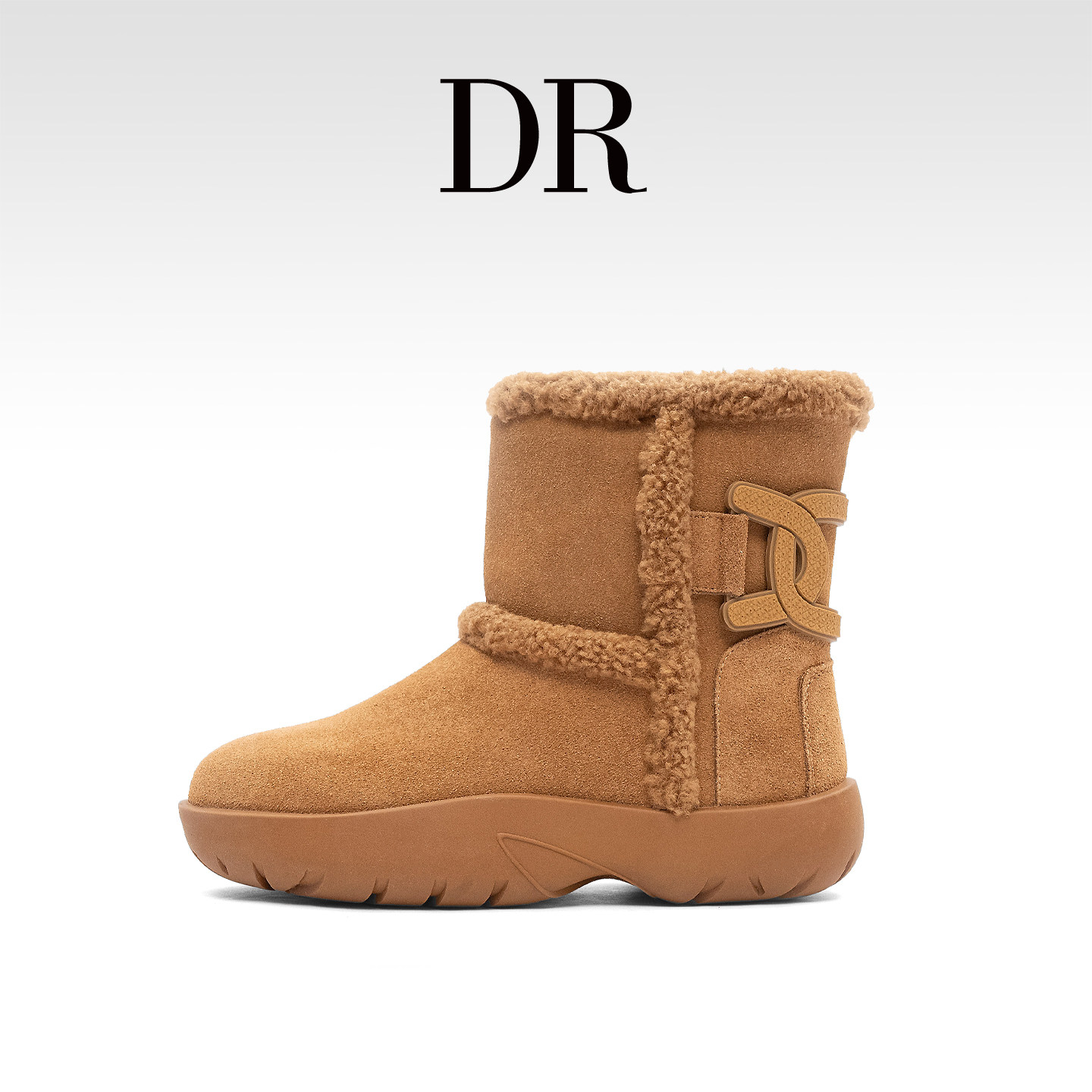 DR官方正品外翻羊羔毛雪地靴厚底百搭2025冬季女保暖加绒毛毛棉靴,女鞋,时尚雪地靴,淘宝优惠券,粉丝福利购,淘宝优惠卷