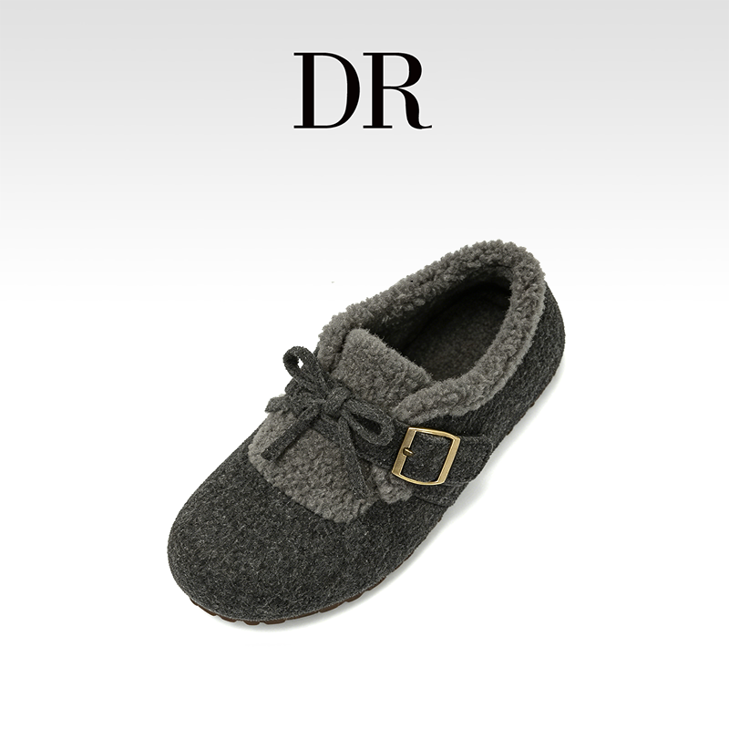 DR官方正品2025年冬季加绒勃肯鞋平底青年女鞋毛毛鞋单鞋懒人鞋,女鞋,勃肯鞋/软木鞋,淘宝优惠券,粉丝福利购,淘宝优惠卷