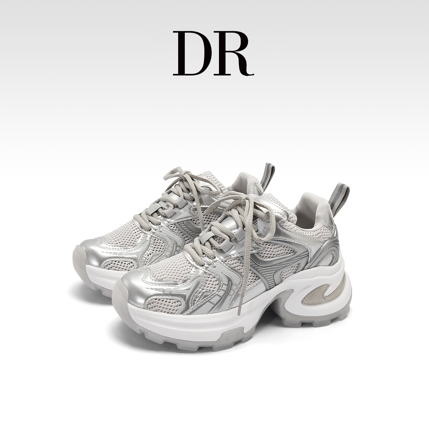 增高网面透气运动鞋厚底老爹鞋女