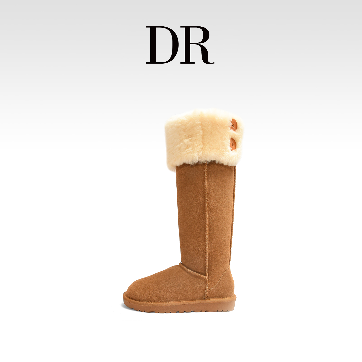 DR官方正品长筒厚底雪地靴女2025冬季加绒加厚两穿增高保暖棉靴