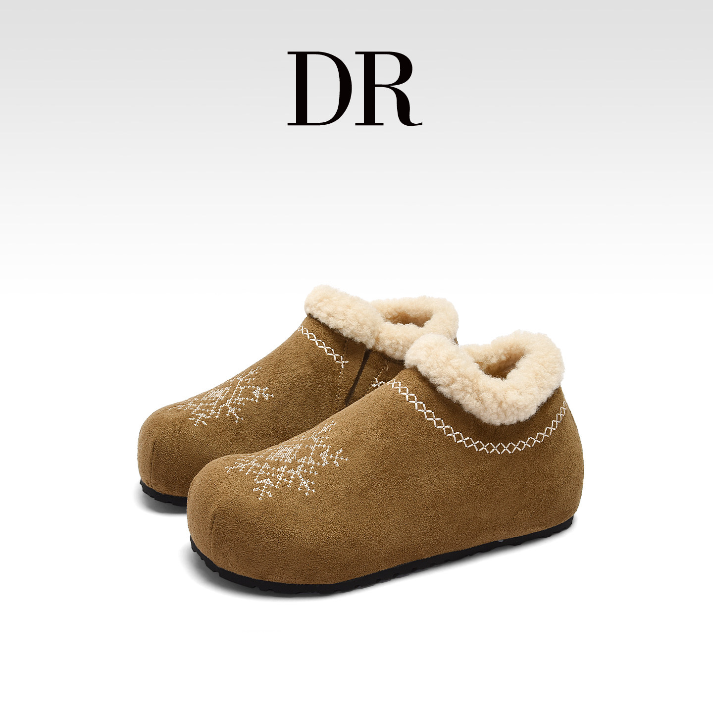 民族风毛绒勃肯鞋休闲懒人毛毛鞋