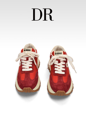 DR官方正品红色阿甘鞋女2025秋季新款爆款女鞋厚底休闲运动老爹鞋