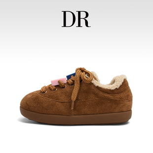 2025新款 女款 秋冬季 全包勃肯鞋 DR官方正品 厚底加绒保暖德训鞋 棉鞋