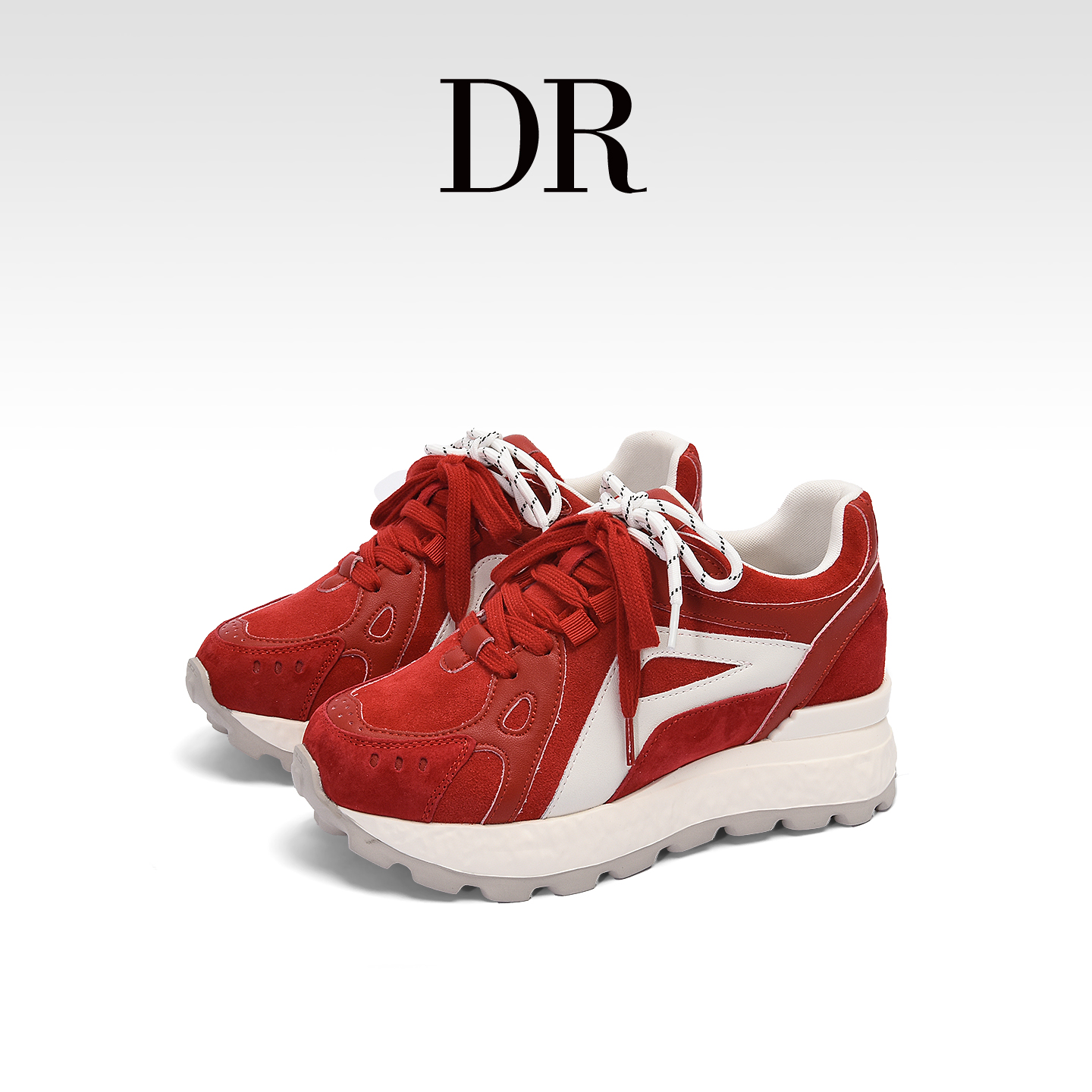 小个子增高华夫阿甘鞋真皮德训鞋