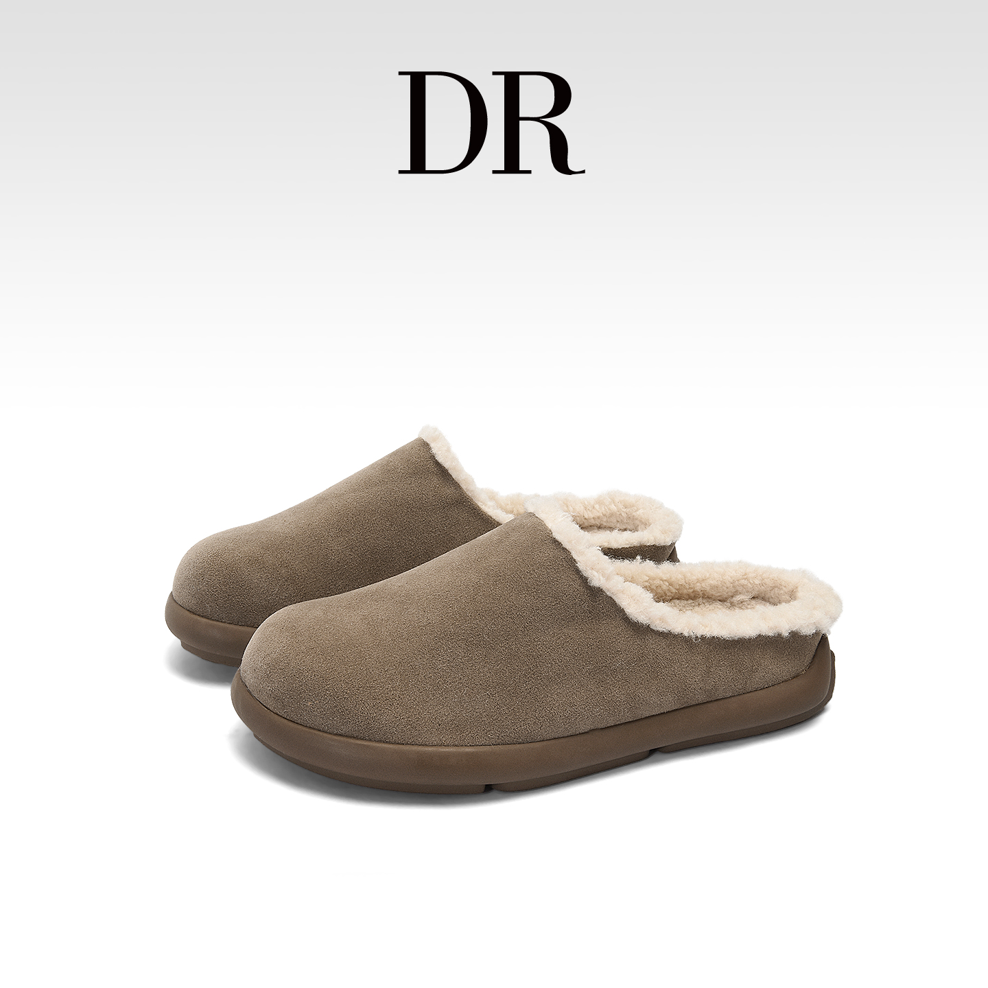 外穿懒人一脚蹬毛毛拖鞋勃肯鞋女