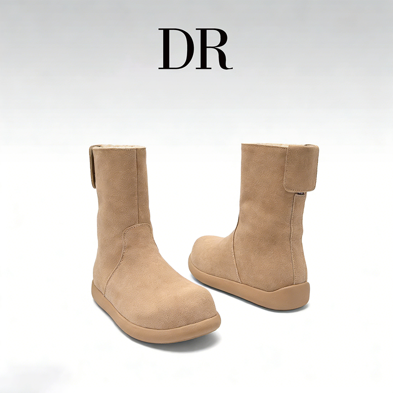 DR官方正品平底鞋通勤中跟中筒靴女靴纯色雪地靴青年保暖软底女鞋,女鞋,时尚雪地靴,淘宝优惠券,粉丝福利购,淘宝优惠卷
