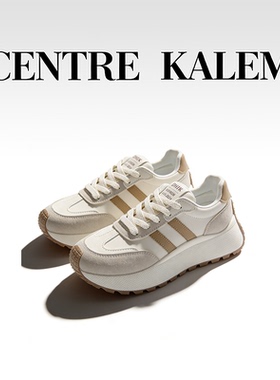 【CENTREKALEM专柜】休闲风女鞋低帮系带春季运动休闲鞋内增高圆