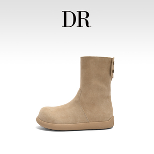 女鞋 秋冬加绒内增高冬季 勃肯堆堆马丁靴 短靴女2025新款 DR官方正品