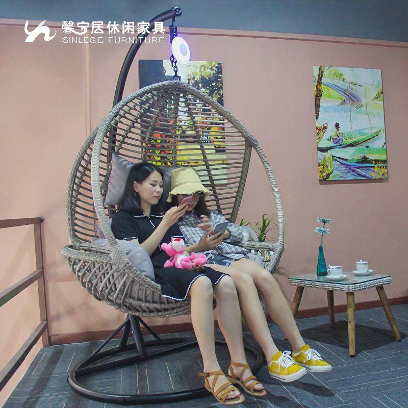 馨宁居阳台吊椅藤椅室内秋千椅家用卧室摇篮椅子双人鸟巢吊篮床