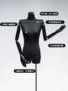 店模特架子橱窗假人体展示架 黑色平肩锁骨模特道具女半身人台服装