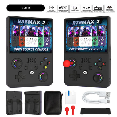 英文版r36max2游戏掌机便携复古开源机GBA游戏怀旧PSP4.5寸屏幕