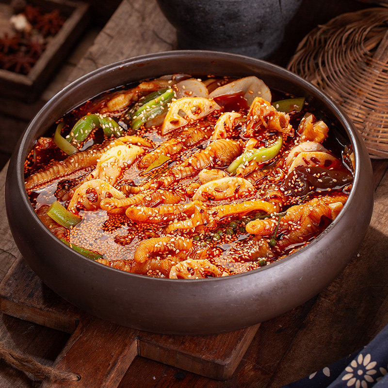 邹三和乐山钵钵鸡无骨鸡爪贡菜川辣凤爪好吃解馋小零食小吃旗舰店图片
