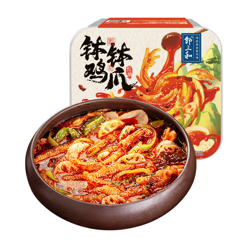 邹三和四川乐山即食红油钵钵鸡爪图片