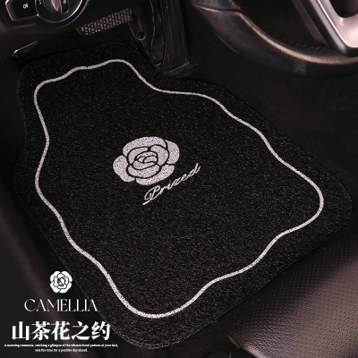 汽车脚垫通用山茶花丝圈通用单片防脏车内地毯装饰车垫后排脚踏垫