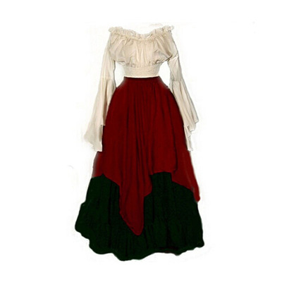 Medieval women's long sleeve fashionable dress dress中世