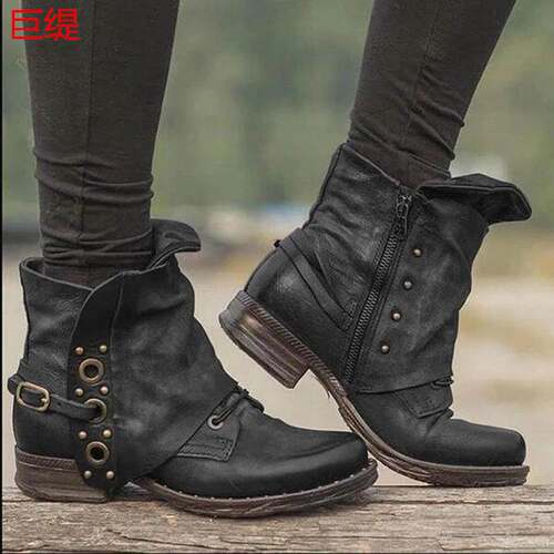 35-43 Plus-size women's boots秋冬大码女士皮靴ботин