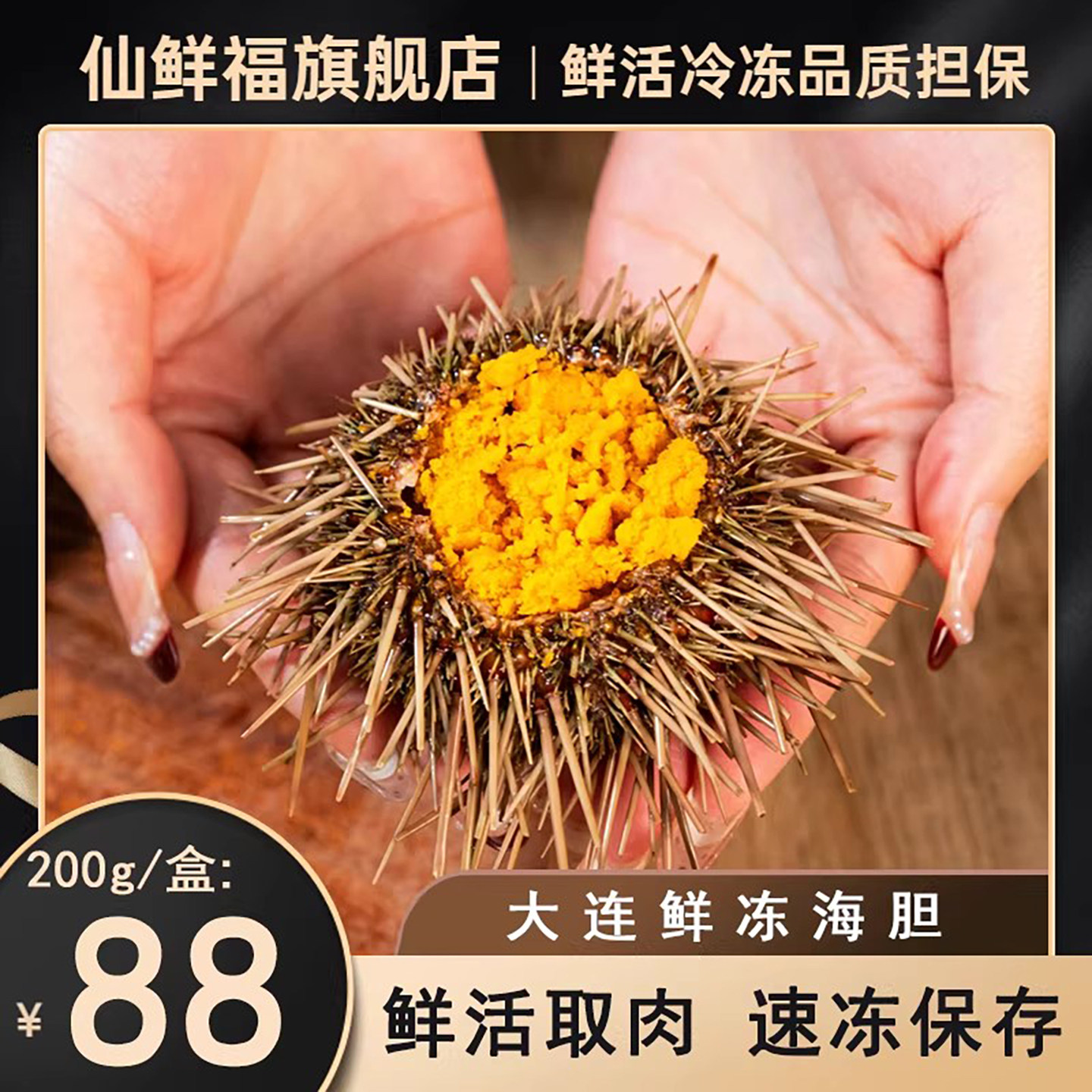 大连海胆鲜活速冻剥取冷冻黄金黄胆紫胆新鲜黄肉酱炒饭海鲜水产