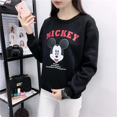 2025秋冬季韩版新款宽松大码套头长袖卡通女士长袖卫衣女加厚加绒