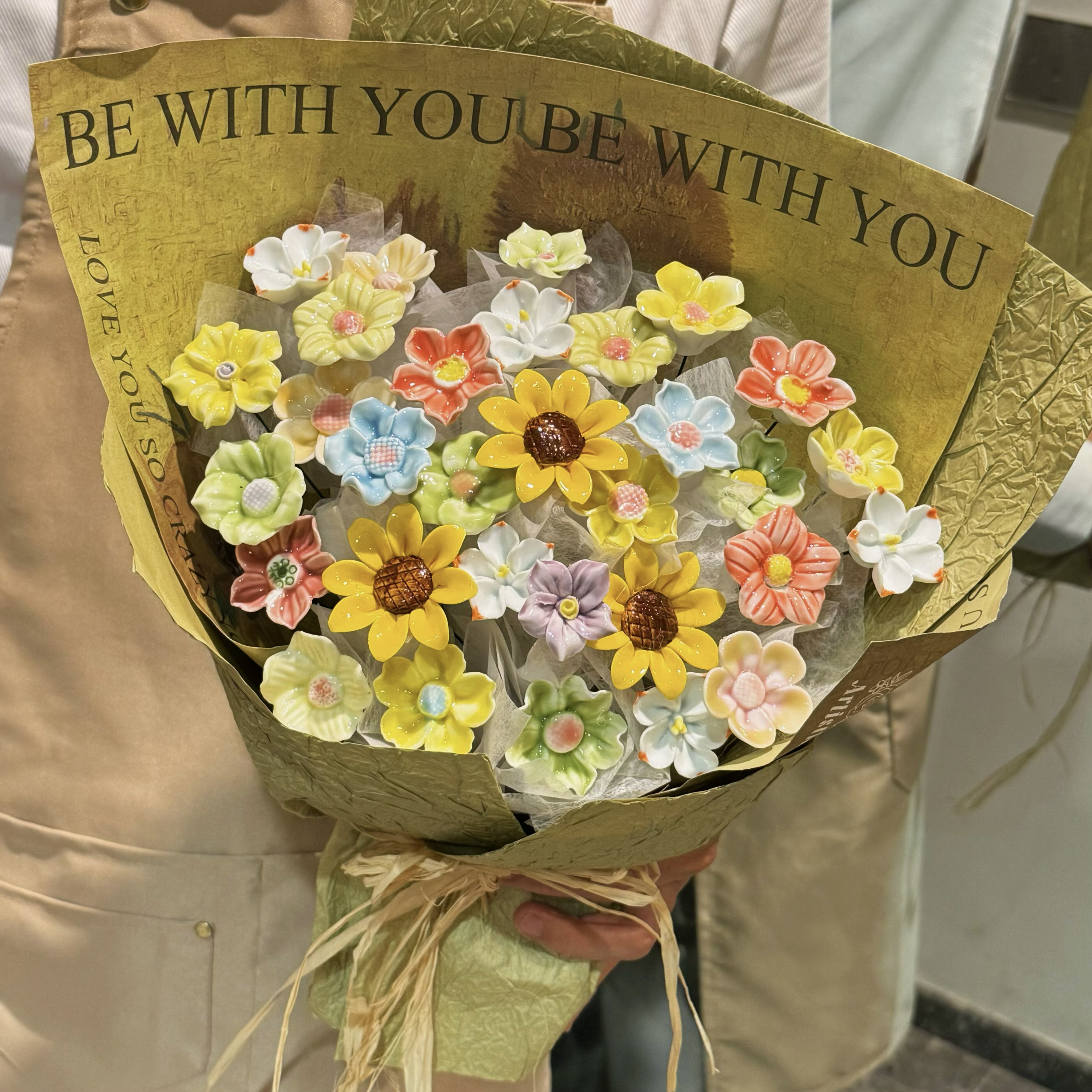 景德镇陶瓷花束生日礼物向日葵中高考成人礼毕业永生花送男女生