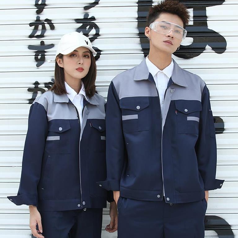 长袖工作服套装新式订做工作服夹克绣字工人工作服春秋装电焊加厚