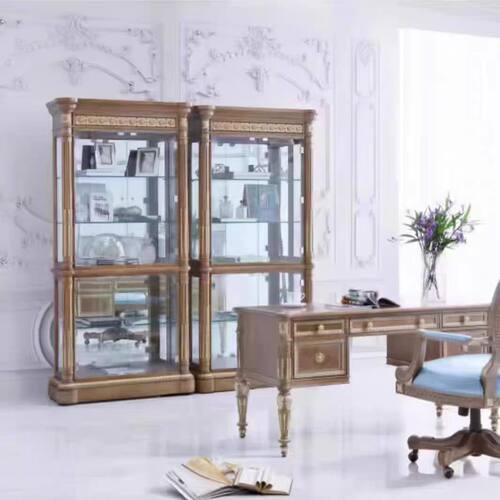 福溢家具 法国风凡尔赛玫瑰书房家具法式办公桌办公椅书桌书椅