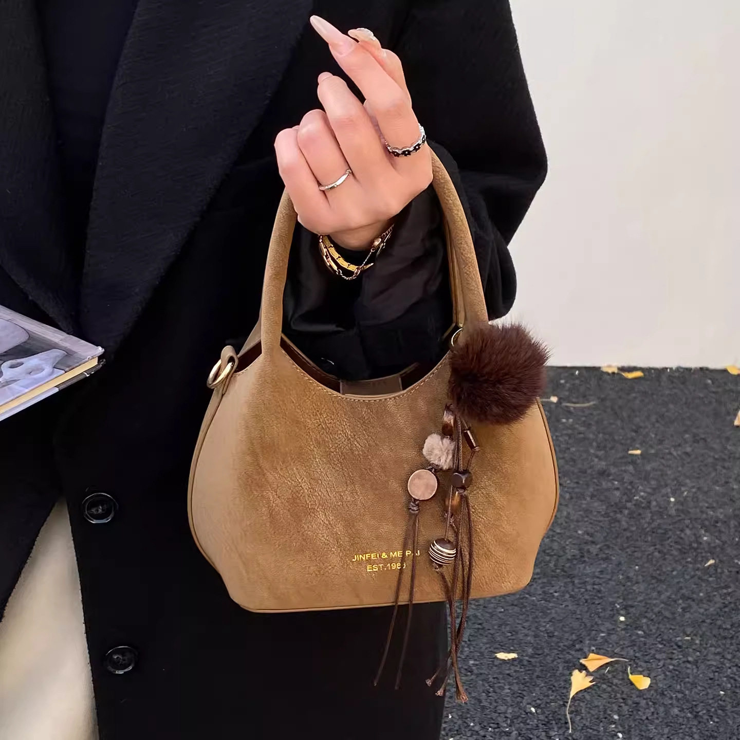 新款 百搭ins复古小2025简约手拎水饺包秋冬链条斜挎包通用款女包,箱包皮具/热销女包/男包,通用款女包,淘宝优惠券,粉丝福利购,淘宝优惠卷