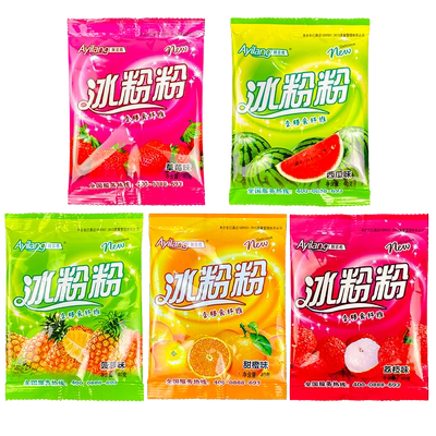 阿依郎水果味冰粉粉40g*100袋整箱商用家用白凉粉摆摊四川果冻粉