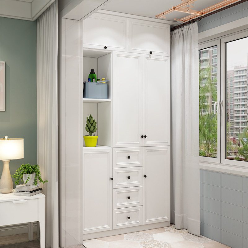 多功能阳台储物柜loft大容量收纳一体防晒置物架定制柜子小户型