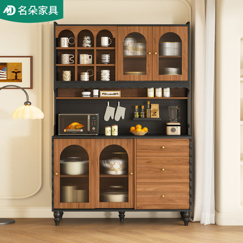 名朵实木新型餐边柜靠墙一体储物