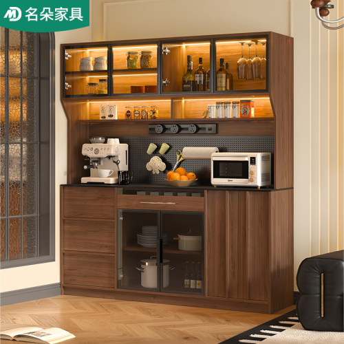 实木中古风餐边柜靠墙一体洞洞板