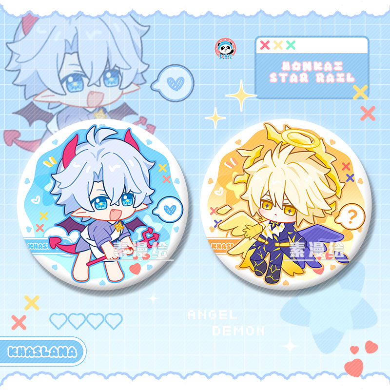 素漫绘崩坏星穹铁道同人周边黄金裔白厄双闪吧唧立牌胸章徽章