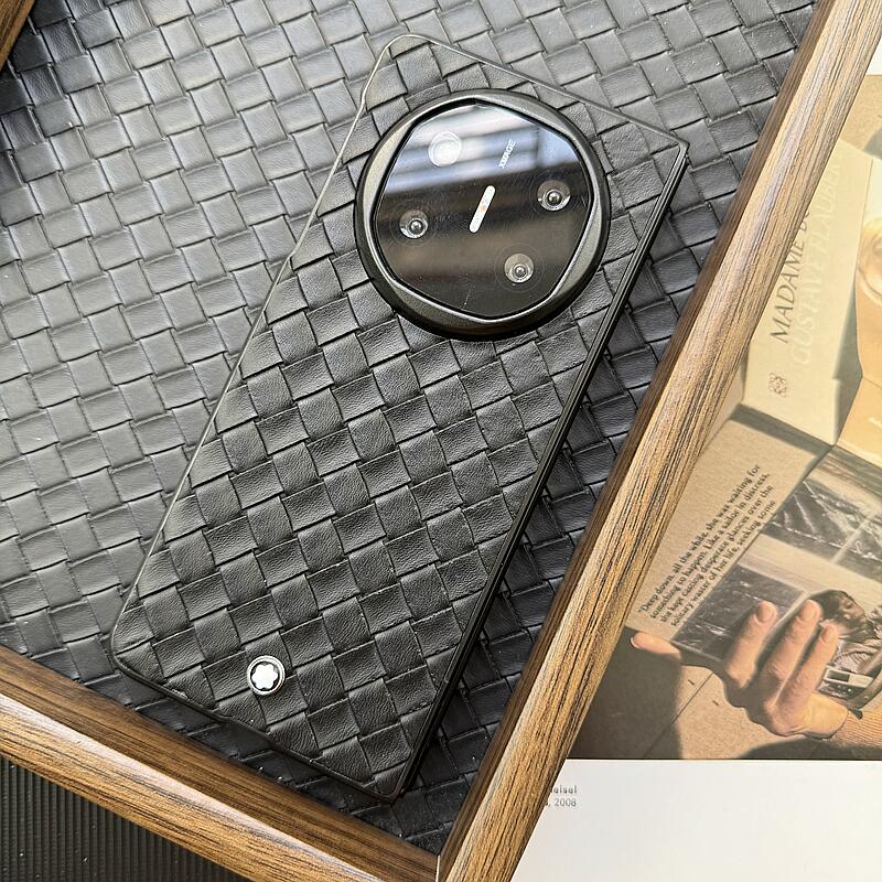 编织纹皮革华为matex6简约高档