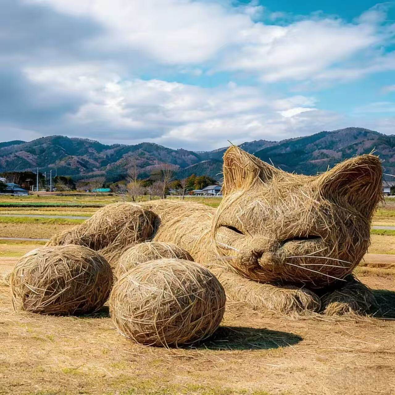 稻草工艺品制作景区网红景观卡通