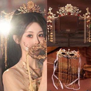 古风汉服头饰发冠流苏发钗唐风发饰套装头冠配饰贵妃仙女簪子头饰