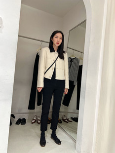 十三行黑色显瘦小直筒烟管裤女秋冬修身舒适牛仔裤神裤w05