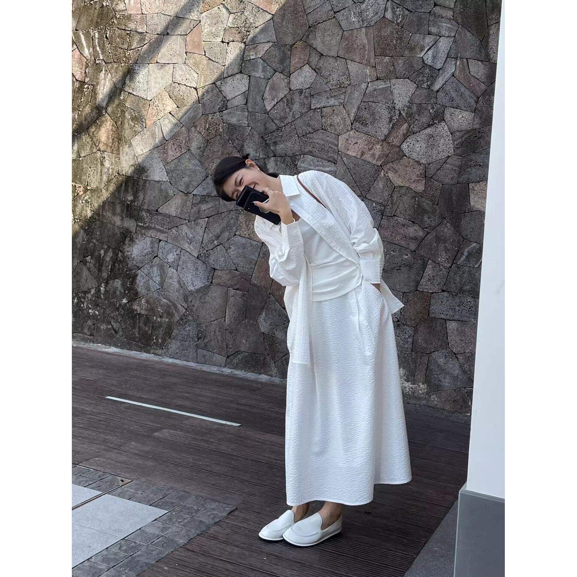 十三行正品少女风白色温柔套装