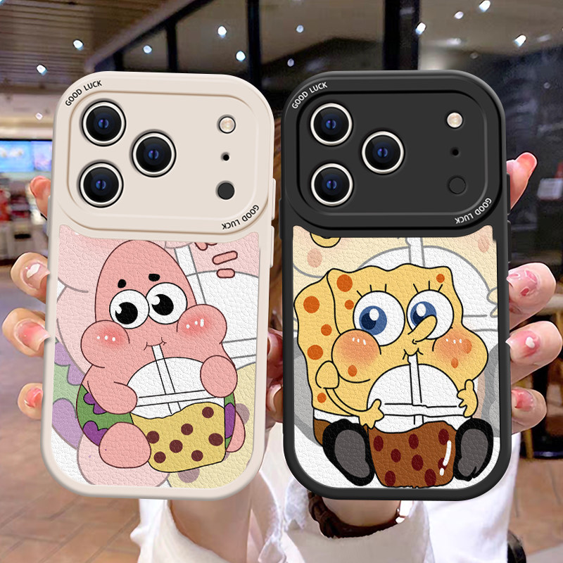 海绵宝宝适用苹果17手机壳趣味可爱iphone17promax挂绳ip17Pro好看斜跨少女卡通图案可爱保护壳