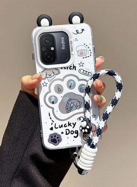 耳朵海绵宝宝适用红米11A手机壳派大星redmi12C保护套少女可爱。小米POCOC55手绳一体hongmi12c学生卡通硬壳