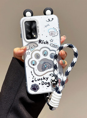 耳朵海绵宝宝适用OPPO Reno6Lite手机壳opopF19S时尚派大星0ppoF19潮少女可爱oopo F19S保护套手绳学生卡通潮