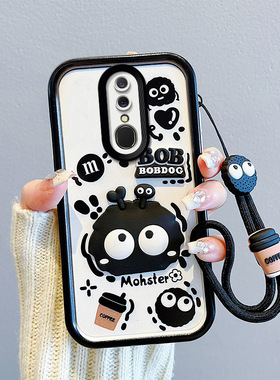 煤球适用于OPPO A9手机壳个性可爱女pcem00卡通简约少女opop a9x保护套搞怪学生0ppoa9全包防摔oopp a9x手绳