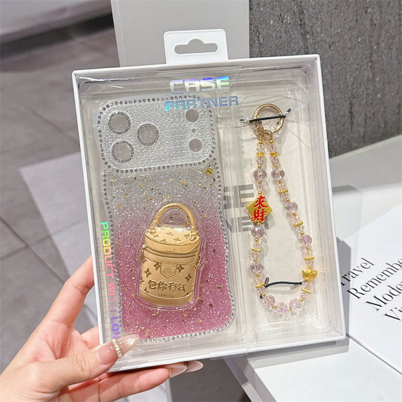 包你有钱波浪水钻少女防摔保护套