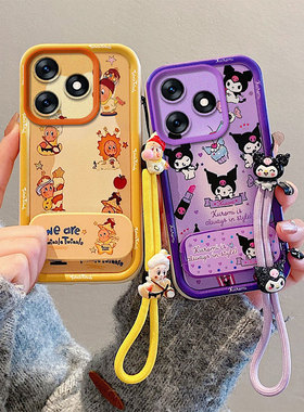 库洛米镜子支架适用Tecno SPARK10手机壳时尚可爱女spark10c硅胶卡通手绳日韩个性sprak10c保护套星星人米奇