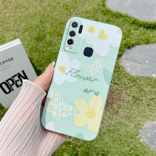 适用VIVO Y50直边手机壳viovy50可爱女生V1965A网红全包边viviy50保护套ins风vlvoy50小清新女款voviy50硅胶